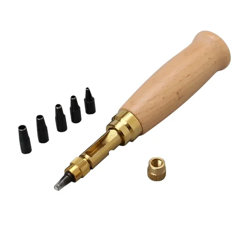 Perforadora de tornillo ajustable, herramienta de perforación de agujero de cuero, perforadora de papel, perforadora para manualidades, juego de