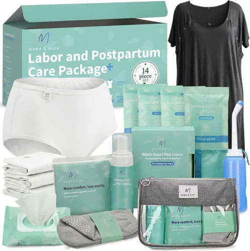 Vista 10 de Mama & Wish® Postpartum Essentials Kit – Labor and Delivery Essentials for Moms After Birth – Postpartum Recovery Kit Includes Peri Bottle, Witch