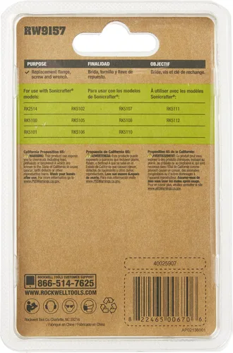 Vista 3 de Rockwell RW9157 Tornillo de repuesto, brida y llave Allen para herramienta multiherramienta oscilante Sonicrafter