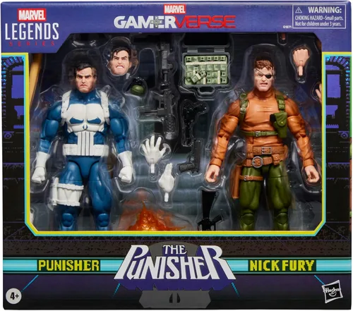 Marvel Legends Series Gamerverse Punisher & Nick Fury, figuras de acción coleccionables inspiradas en videojuegos retro de 6 pulgadas