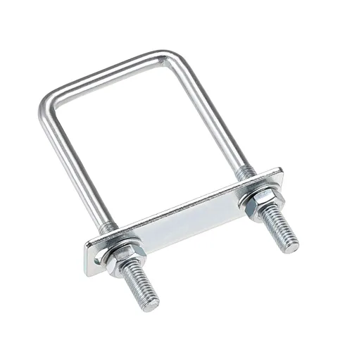 Vista 9 de uxcell Pernos cuadrados en U de 1 "(25 mm) de ancho interior de acero al carbono M8 con tuercas, placa de marco, arandelas redondas