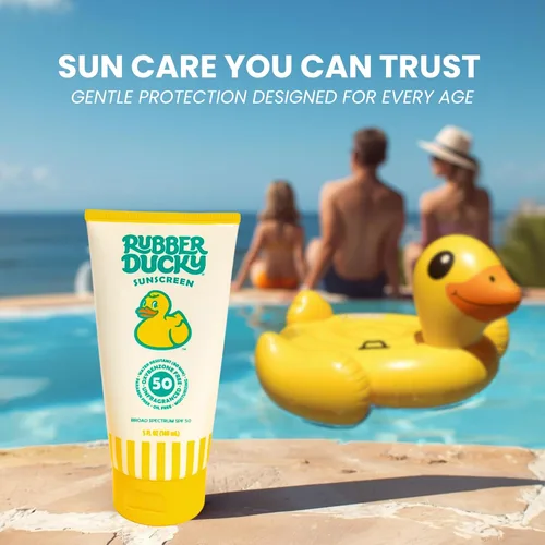 Vista 7 de Rubber Ducky Protector solar de vitamina E con SPF 50, protector solar resistente al agua para rostro y cuerpo Loción de amplio espectro