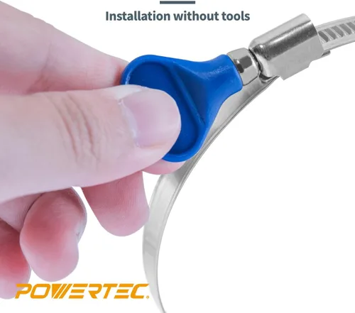 Vista 4 de POWERTEC 70226-P2 Abrazadera de manguera de puente con llave de 4 pulgadas, llave de tornillo de pulgar, abrazaderas de manguera de acero inoxidable