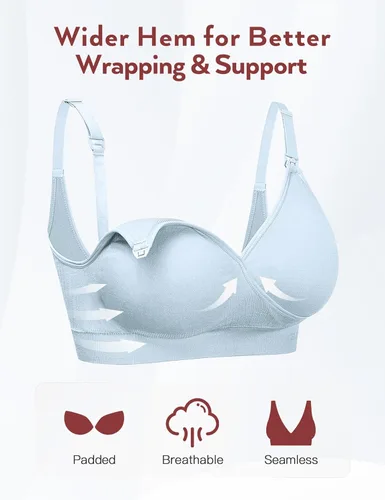 Vista 3 de HOFISH - Sostén de lactancia materna sin costuras para mujer, sin varilla