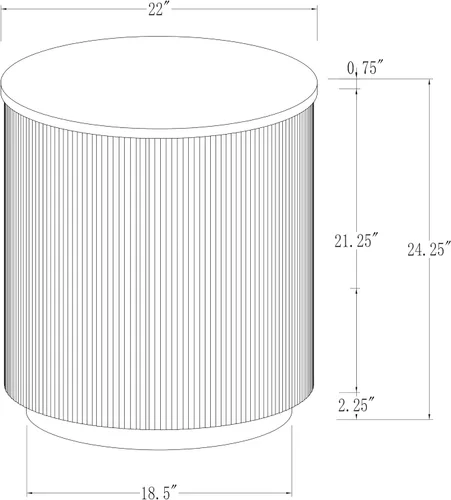 Vista 2 de kevinplus ø22'' Marble Top Side Table Round Circle Fluted End Table for Living Room, Modern Luxurious Wood Frame & Brushed Gold Metal Base, No
