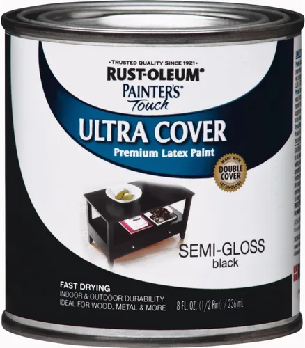 Vista 47 de Rust-Oleum Painter's Touch - Pintura de látex con brocha, color negro plano Negro (Flat Black)