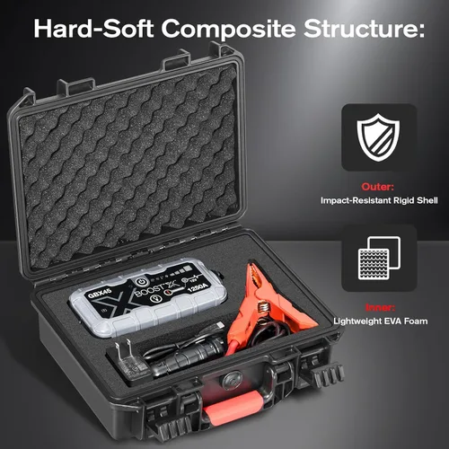 Vista 6 de Estuche para NOCO Boost X GBX45 – Estuches rígidos impermeables para batería de arranque de 1250A, caja de batería externa, cables puente
