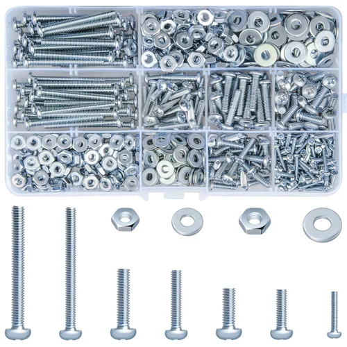 Vista 19 de Juego de 2410 piezas de tuercas y pernos M2 M3 M4 M5, pernos métricos de cabeza hexagonal con botón de 4 mm a 20 mm, pernos y tuercas de acero