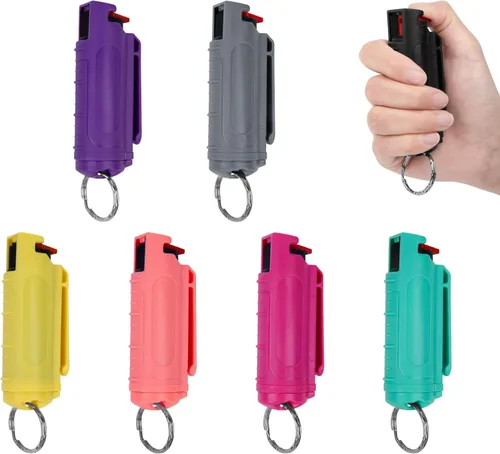 Spray de Pimienta, 32 Ráfagas 2.0% MC Spray de Defensa con Clip de Cintura. Spray de Pimienta en Llavero para Defensa Personal de Mujeres. Gas
