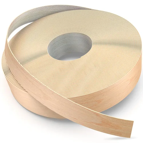 Vista 9 de YANYE Bandas de borde de abedul, rollo de 3/4 pulgadas x 50 pies de chapa de madera real bandas de borde pre-pegadas flexibles, bandas de cinta