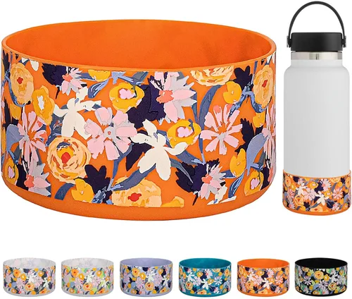 Vista 21 de HEYSKAY Bota protectora de silicona para botella de agua Hydro Flask, botella de agua de boca ancha, protector inferior de silicona antideslizante