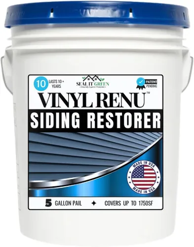 El restaurador de color Renu de vinilo prémium restaura el color original y la belleza al vinilo, aluminio, las tablas Hardie funcionan muy bien en