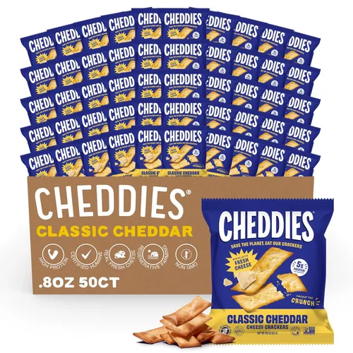 Vista 14 de Cheddies, Galletas de queso cheddar 100% naturales con proteína, queso cheddar, 4.2 onzas, 6g de proteína, bajas en carbohidratos