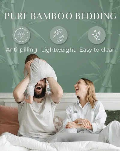 Vista 134 de Linenwalas - Sábana bajera de bambú, con bolsillo profundo, elástico y seguro, ropa de cama suave y refrescante perfecta para el cuidado de la piel