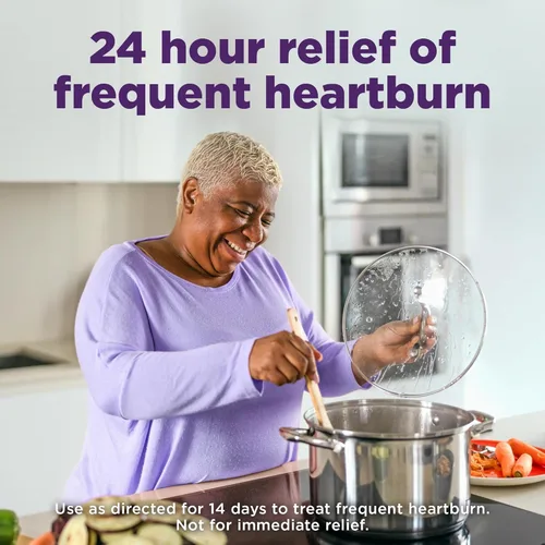 Vista 4 de Amazon Basic Care Cápsulas de omeprazol y bicarbonato de sodio, 20 mg/1100 mg, medicamento frecuente para la acidez estomacal las 24 horas