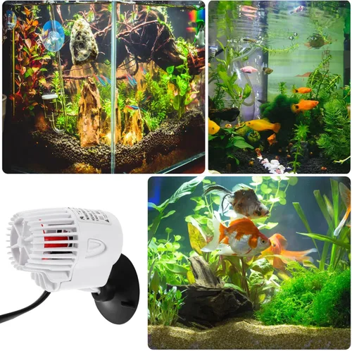 Vista 6 de INOOMP Aquarium Wave Maker Pump with Suction Cup Bracket Powerful Circulation and Water Cleaning for Fish Tank Quiet Plastic Surf Pump with US Plug