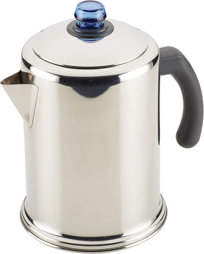 Vista 18 de Farberware Classic Yosemite - Percolador de café de acero inoxidable, 8 tazas, color plateado