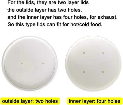 Vista 2 de 100 tapas de papel para tazas de helado de papel Belinlen de 5 oz/6 oz/8 oz/12 oz/16 onzas, tapas de sopa caliente/fría