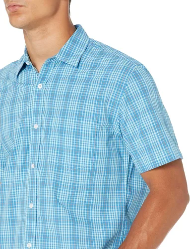 Vista 4 de Tienda Essentials - Camisa de popelina de manga corta de ajuste regular para hombre
