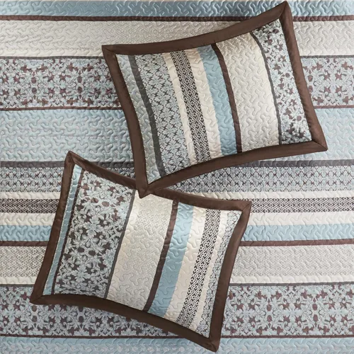 Vista 7 de Madison Park Princeton - Juego de colcha reversible acolchada, reverso sólido de verano transpirable, capa de ropa de cama ligera para todas