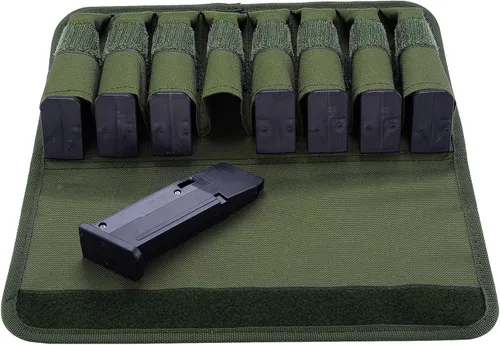 Vista 7 de Raiseek Molle 8 Mag Pouch con tapa, bolsa de almacenamiento para cargador de pistola