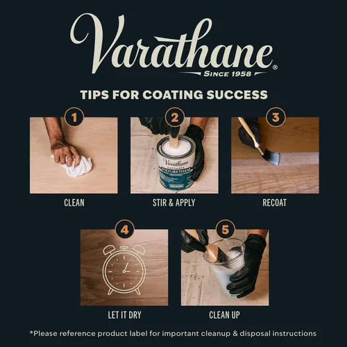 Vista 6 de Varathane - Poliuretano más reciente a base de agua, 200061H, cuarto de galón (paquete de 4), transparente