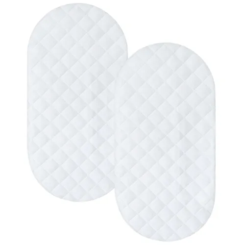 Vista 10 de Funda de colchón de moisés para colchón de reloj de arena/moisés ovalado, protector de colchón impermeable acolchado para moisés (32 x 17 pulgadas)
