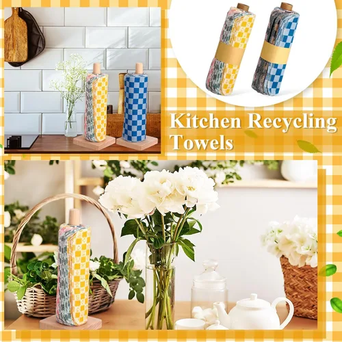 Vista 2 de Redbaker 50 piezas de toallas de papel reutilizables paños de algodón lavables sin papel toallitas absorbentes para inodoro toallas de papel