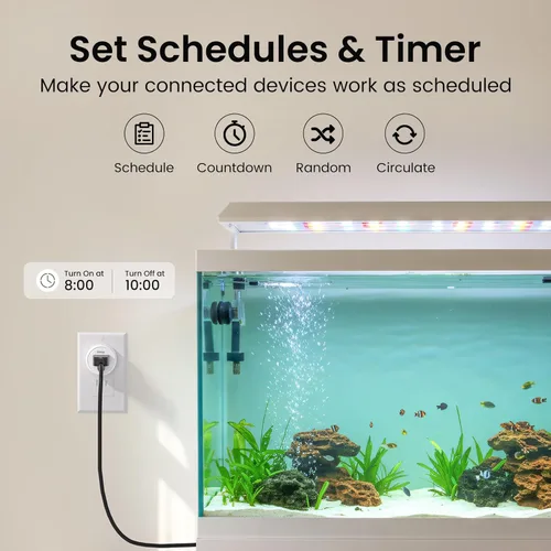 Vista 4 de [Versión mejorada] GHome Smart Mini Plug compatible con Alexa y Google Home, control remoto de toma de corriente WiFi, función de temporizador, solo