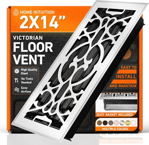 Vista 24 de Cubiertas de ventilación de piso 2X10 con registro de piso y trampa de malla, para calor y aire, ventilación de piso metálica transitable