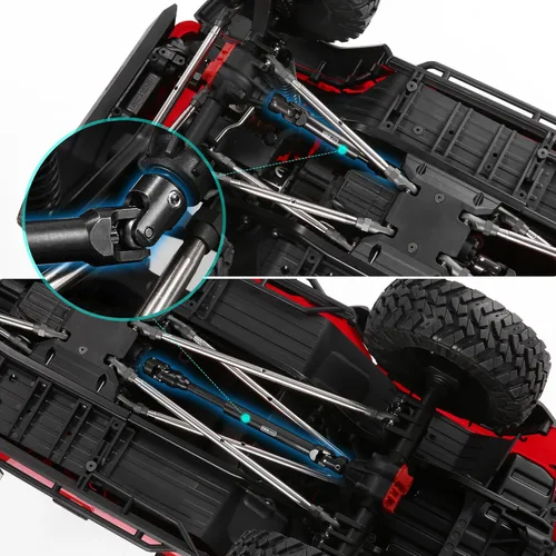 Vista 6 de COOWOO Eje de transmisión RC de acero endurecido, pieza de actualización del eje de transmisión central de 4.409-6.417 in para camiones RC escala