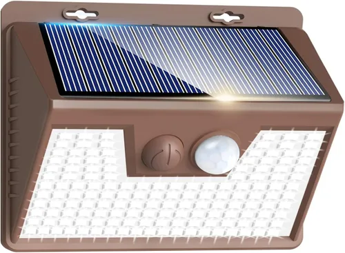 Vista 20 de Peasur Luces Solares para Exteriores con Sensor de Movimiento, 140 LED Luz Solar Alimentada por Energía Solar para Cerca Impermeable, 3 Modos