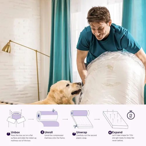 Vista 24 de NapQueen Colchón de espuma viscoelástica con infusión de té verde anula de 10 pulgadas, cama en una caja, colchón certificado CertiPUR-US