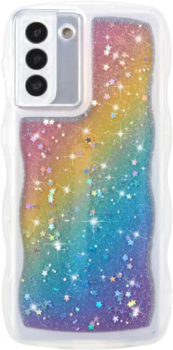 Vista 43 de ZTOFERA Funda protectora para Samsung Galaxy A14 4G/5G de 6.6", ondulada, con brillantina de estrella, poliuretano termoplástico transparente, suave