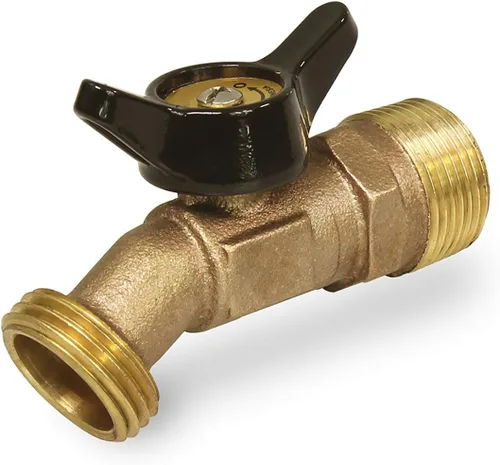Midline Valve 68345 Manguera Sillcock sin torceduras multigiro Bibb 1/2 pulg. Entrada MIP x 3/4 pulg. Salida MHT, latón fundido, dorado