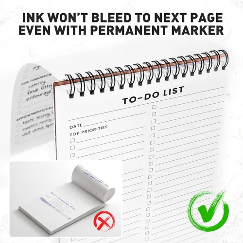 Vista 5 de Bloc de notas de lista de tareas pendientes, paquete de 6: tiene múltiples secciones funcionales - 5.2 x 8 pulgadas, 35 hojas - cuaderno