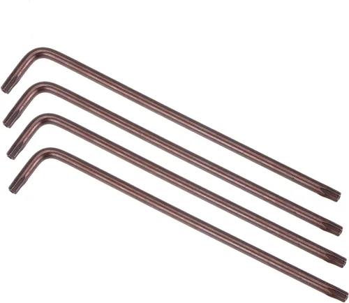 Vista 17 de uxcell T25 Anti manipulación Torx Star Key Bit Llave, forma de L 5.12 pulgadas brazo largo, acero S2 4 piezas