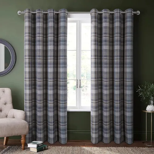 Vista 17 de always4u - Cortinas de cuadros beige con ojales, aspecto de lana, modernas para sala de estar y dormitorio, decoración del hogar, cortinas a