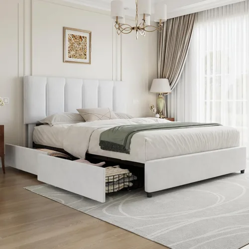 Vista 50 de VECELO Base de cama de tamaño individual con cajón de almacenamiento, base de cama de plataforma resistente con cabecera y fuerte soporte de Negro