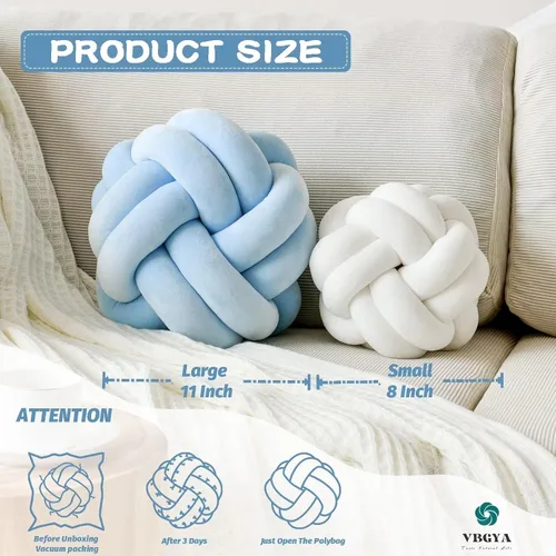 Vista 2 de Cojín de almohada con nudo, cojín decorativo suave para el hogar, almohadas anudadas redondas, cojines modernos para el hogar, hechos a mano