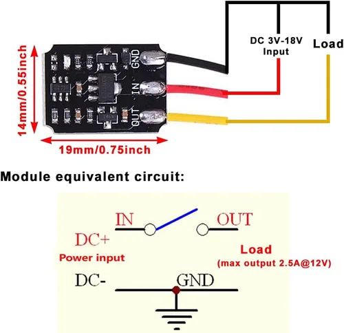Vista 4 de 2 unids DC 3V-18V 5V 12V 2.5A Interruptor táctil capacitivo miniatura módulo sensor mini biestable control de interruptor electrónico para relé LED