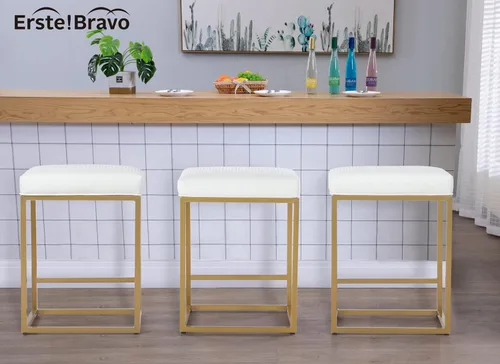 Vista 66 de Juego de 2 taburetes de bar negros para encimera de cocina, taburetes de bar modernos sin espalda de 24 pulgadas, taburetes de bar industriales