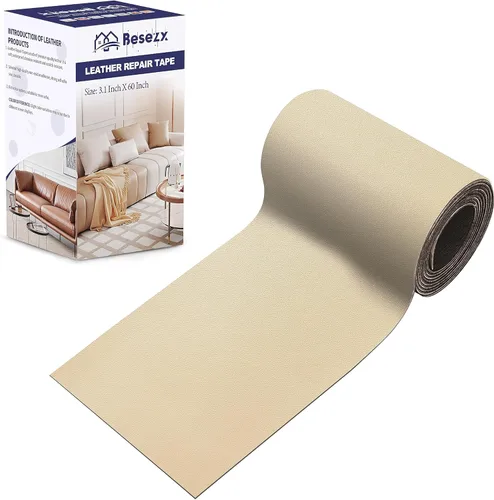 Vista 29 de Besezx Kit de Cinta de Parche de Reparación de Cuero, Reparación de Cuero Autoadhesiva para Muebles, Sillón, Sofá, Asientos de Automóvil, Silla