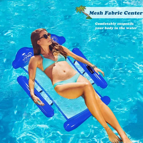 Vista 2 de Flotadores inflables para piscina, silla de agua para adultos, hamaca de agua multiusos inflable para piscina, flotador de sala de estar