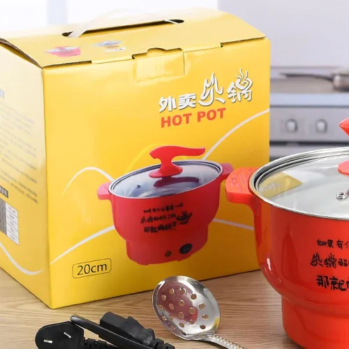 Vista 5 de Olla eléctrica para cocinar, olla caliente eléctrica, olla eléctrica de 1.8L 400 a 800W, pared interior de acero inoxidable, 2 modos de protección