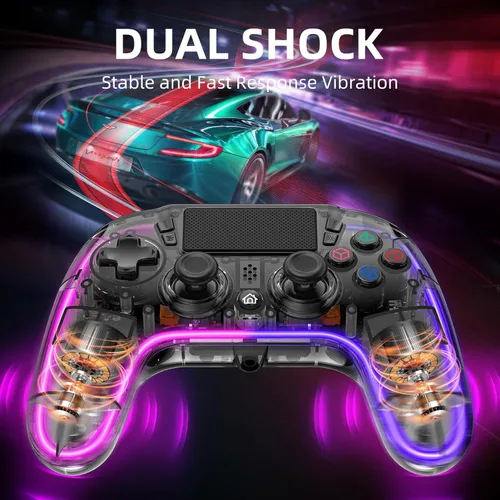 Vista 4 de Honghao Controllers For PS4 With Hall TriggersProgramming8 RGB LED Lights, Wireless Remote Dual P4 Shock Joystick Gamepad Accessories, Customized