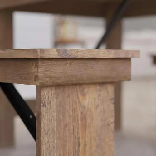 Vista 8 de Merrick Lane Tinsley - Banco plegable de pino macizo rústico antiguo de 40 x 12 pulgadas