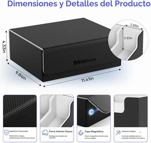 Vista 7 de Mlikero Caja de Cubierta de Cartas para Tarjetas Comerciales 1800+, Caja de Almacenamiento de Tarjetas Comerciales Compatible con Toploader