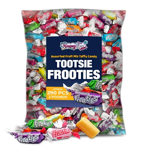 FROOTIES Taffy Candy 2 LB (10 sabores surtidos de mezcla) – Caramelos a granel, caramelos envueltos individualmente, masticables de frutas, sin maní