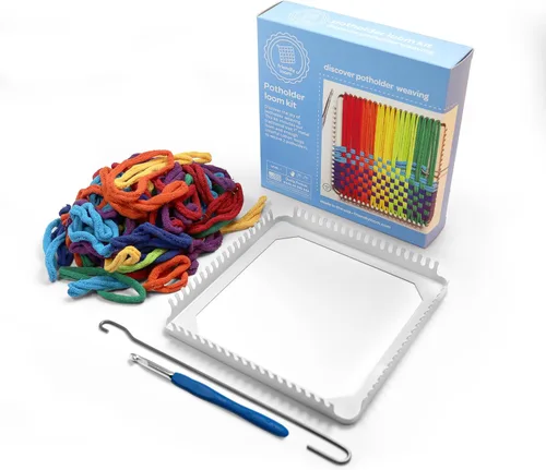 Vista 3 de Harrisville Designs soporte de cacerola de 7 pulgadas, tamaño tradicional, kit de telar para hacer dos soportes.